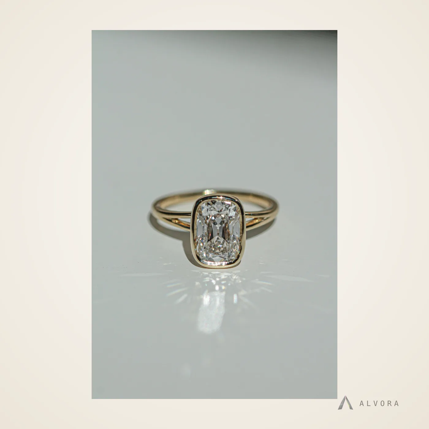 Selene Elongated Cushion Heritage, elongated cushion heritage lab-grown diamond engagement ring